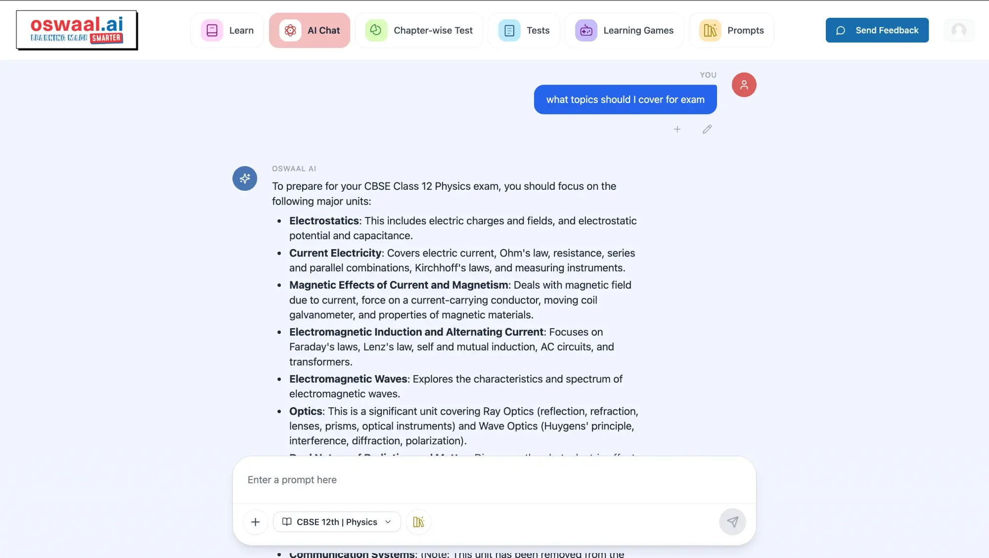 [AI Chat answering a doubt, scoped to the selected book and chapter]