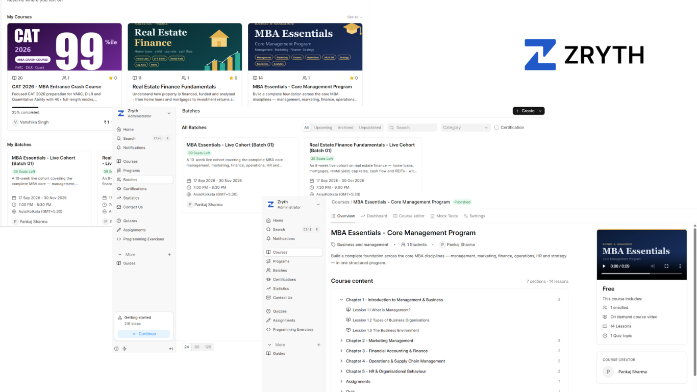 [Learning platform course view]
