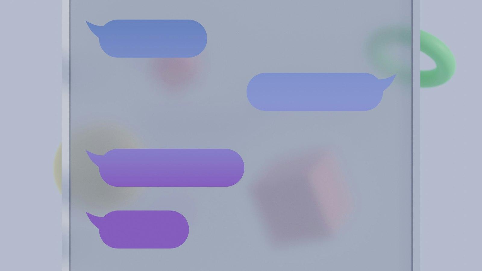 Speech bubbles on a translucent screen